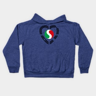 Korean Italian Multinational Patriot Flag Series (Heart) Kids Hoodie